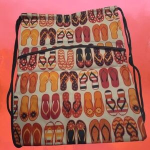 Thirty-One Colorful Flip Flop Drawstring Backpack